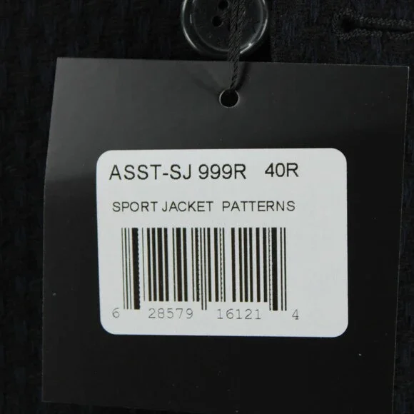 Cardinal of Canada NWT Wool Sport Coat Size 40R US In Black & Blue Knit